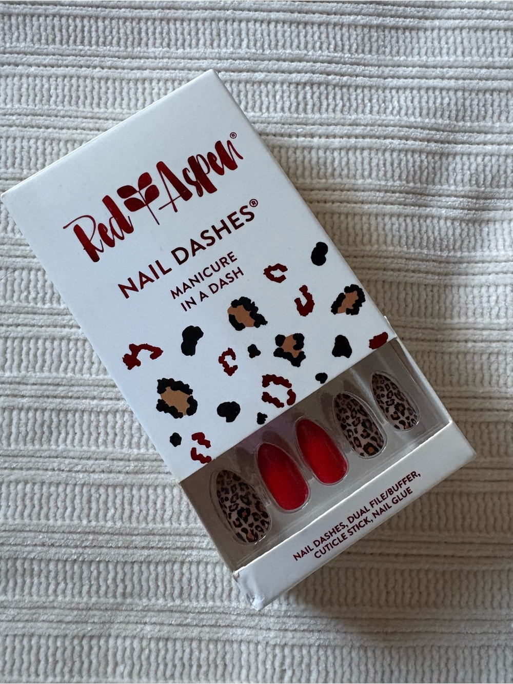 Red Aspen Nail Dashes Red Leopard Press On Nails Leopards + Lipstick Layla